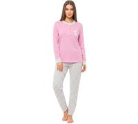 o-day Vanuè Pigiama Donna Cotone Leggero 100% - Ideale per Primavera e Mezze Stagioni - Completo di Maglia con Bottoni e Pantalone Comodo (IT, Testo, XXL, Regular, Regular, Modello 7)