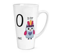 O È Per Gufo 483ml Grande Latte Tazza - Divertente Alfabeto Carino
