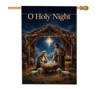 O Holy Night - Bandiera religiosa per casa di Natale, 71 x 101 cm