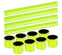 O-Kinee Bande Catarifrangenti 12 PCS,Bracciale Riflettente Fascetta,Fasce Riflettenti Polso Luminosa per Braccia Polsi Jogging e Ciclismo(Verde 12pcs)