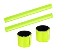 O-Kinee Bande Catarifrangenti 4PCS,Bracciale Riflettente Fascetta,Fasce Riflettenti Polso Luminosa per Braccia Polsi Jogging e Ciclismo(Verde 4pcs)