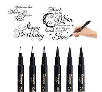 O-Kinee Calligrafia Pennarelli, 6 Brush Pen Lettering, Fine Line Point per Schizzi Disegno Comic Manga Scrapbooking Journal Calligrafia Pittura