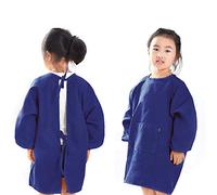 O-Kinee Grembiule da Pittura Bambini, Grembiulino Scuola Maniche Lunghe per Bambini, Grembiule da Gioco - Pittura, Cucina, Scuola, casa, Poliestere (Blu) (2-6 Anni)