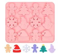 O-Kinee Stampi di Natale, Forme Biscotti Natale, Natale per Torta in Silicone 3D per Pasta Pancake Muffin Cupcake Brownie al Forno Dolcetto o Scherzetto Fai da Te Festa Party