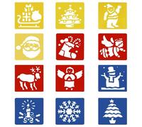 O-Kinee stencil da disegno, stencil per pittura in plastica, stencil riutilizzabili, carte regalo di Natale fai da te per bambini-31