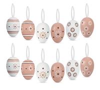 O-Kinee Uova di Pasqua, Decorazioni Pasquali, Uova di plastica, 12 Pezzi da AppendereColorate Uova Pasquali con La Corda, Pasqua Decorazioni casa, Decorazione e Regali del Partito di Pasqua
