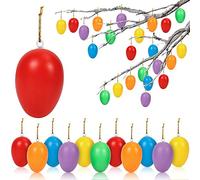 O-Kinee Uova di Pasqua, Decorazioni Pasquali, Uova di plastica, 24 Pezzi Uova di Pasqua da Appendere, Pasqua Decorazioni casa, Uova di Plastica per la Decorazione e Regali del Partito di Pasqua