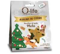 O-life Adult all breeds Biscottini di Natale per cani - Mela - 1° ORDINE? scegli lo sconto BZR5 / BZR20 + 200 punti fedeltà nero