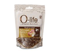 O-life Dog Adult Grain Free Air Dried Snack carne essiccata 80 gr - Tacchino - 1° ORDINE? scegli lo sconto BZR5 / BZR20 + 200 punti fedeltà