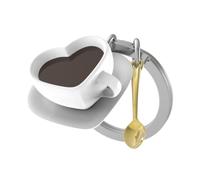 O meta[l]morphose METALMORPHOSE MTM216-01 - Portachiavi tazza da caffè cuore e cucchiaio, Bianco, marrone, L, Taglia unica
