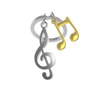 O meta[l]morphose METALMORPHOSE MTM992-01 - Portachiavi con chiave da terra argentata e nota musicale dorata, colore: oro argento, oro, argento, Taille unique
