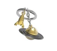O meta[l]morphose METALMORPHOSE - Portachiavi a forma di palloncino ad elio dorato con ciondolo a forma di palloncino in argento, MTM10A, nero/oro, taglia unica, pianeta, nero/oro., Taglia unica