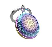O meta[l]morphose METALMORPHOSE - Portachiavi fiore della vita, portachiavi equilibrio ed energie positive, regalo uomo, regalo donna, multicolore, taglia unica, Contemporaneo