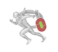 METALMORPHOSE - Portachiavi in metallo 3D atletica leggera - Passione Sport, regalo uomo, regalo donna, regalo olimpico, argento, taglia unica, Moderno