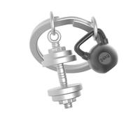 O meta[l]morphose METALMORPHOSE - Portachiavi in metallo 3D per sollevamento pesi, passione sportiva, regalo da uomo, regalo da donna, argento, taglia unica, Moderno