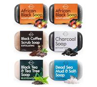 O Naturals 6 Saponette Profumate Naturali Nere Ecologico - con Oli Essenziali Terapeutici Mani Viso e Sapone Solido Corpo Ripara la Pelle & Idrata Uomo Donna