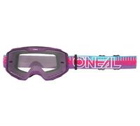 Oneal B-10 STRIPED Clear Occhiali da motocross, rosa per maschi
