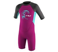 O´neill Wetsuits Reactor Spring 2 Mm Junior Short Sleeve Back Zip Shorty Rosa 3 Years Bambini