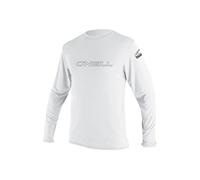 O' Neill Wetsuits Uomo Basic Skins L/S Tee Rash Vest, Uomo, Basic Skins L/S Rash Tee, Bianco, M