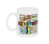 O.P.S. - Tazza In Cercamica Personalizzata, Con Frasi Divertenti e Dal Design Accattivante, Adatta Per Forno, Microonde, Lavastoviglie, Capacità 350ml, Formato cm 10hx8x8 - Imprevisto