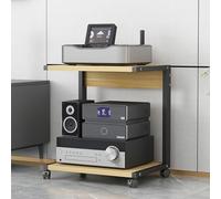 o Rack, 2 livelli AV nd con ruote, giradischi in legno e console di gioco, DVD nizer, TV nd per soggiorno e sala giochi, centro di intrattenimento (legno h)