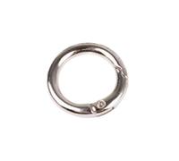 O-ring con molla in metallo, Clip a molla O Ring in metallo da 2 pezzi: moschettone rotondo resistente(Silver,30mm)