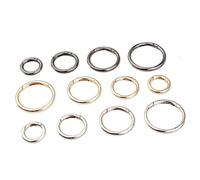 O-ring con molla in metallo, Clip a molla O Ring in metallo da 6 pezzi - Connettori moschettone rotondi durevoli(Gold,15mm)