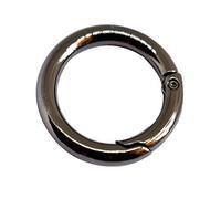 O-ring con molla in metallo, O-ring a molla in metallo 2 pezzi - Accessori hardware for moschettone con fibbia resistente(Silver Gray,24mm)