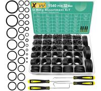 O-Ring Kit assortiti gomma NBR, 1540 pezzi, diametro 4-50mm, resistente calor...