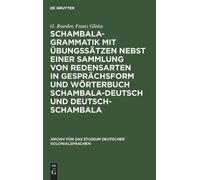 O Roesler Franz Schambala-Grammatik Mit Übungssätzen Nebst Ei (Copertina rigida)