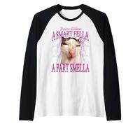O Sei Un Amico Intelligente o Un Odore di Odore di scoreggia Maglia con Maniche Raglan