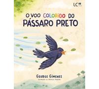 O voo colorido do pássaro preto