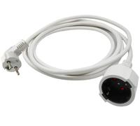 O&W Security Cavo di prolunga Schuko 5 m, bianco - IP20 per interni, contatto di protezione tipo F con sicurezza bambini, 3 x 1,5 mm², cavo di prolunga flessibile spina/frizione