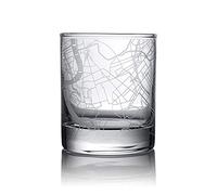 O3 DESIGN STUDIO Bicchiere da whisky con mappa della città di Roma, regalo unico, 297,7 g
