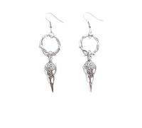 OAAO 1 Paio di Orecchini A Teschio di Corvo E 1 Collana, Abito Serie Scura, Accessori Moda Personalizzati, Adatti per Feste A Tema, Abbigliamento Quotidiano.