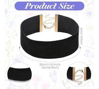 OAAO 2 Collane, Colletti in Velluto Nero, Gioielli al Collo alla Moda retrò, Trucco per Feste di Ballo, Lunghezza Regolabile.