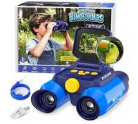 OAEBLLE Binocolo Bambini 10x25 con Fotocamera per Foreste e Safari - Blu