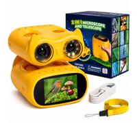 OAEBLLE Microscopio Bambini 2in1 con Binocolo, 1000X, 1080P HD, 3+