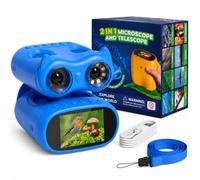 OAEBLLE Microscopio Bambini 2in1 con Binocolo, 1000X, 1080P HD, 3+