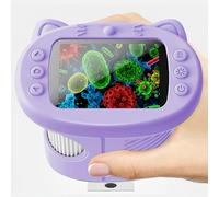 OAEBLLE Microscopio per Bambini, Kit Scientifico con Risoluzione 4K e Zoom 1000X, Schermo 2.4″, Microscopio Portatile per Esplorazione Natura, Gioco Educativo per Ragazzi 3-12 Anni