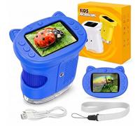 OAEBLLE Microscopio per Bambini, Microscopio Digitale Portatile 1000X 4K con Schermo IPS 2.4", 8 LED, USB Ricaricabile, Gioco Educativo STEM per Natura ed Scuola, Regalo Ragazzi e Bambine 3-12 Anni