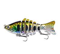 OAEPG 15.6g Multi Jointed Swimbaits 10cm Fishing Lure 7 Segment Artificial Hard Baits Swimming Lures with Hook for Trout Noise Generating Fishing Lure