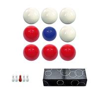 OAH Bilie boccette per biliardo con buche diametro m.59 in resina sintetica 4 bilie rosse - 4 bianche e un pallino blu diametro m.54 con omaggio