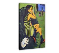 OAHFDF Stampa artistica da parete su tela con Ernst Ludwig Kirchner "artistin (marcella)", decorazione artistica da parete per soggiorno e camera da letto, 20 x 30 cm