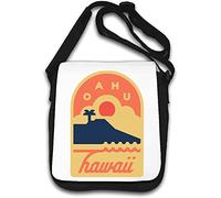 Oahu Hawaii Minimalist Island Art Borsa a tracolla bianca