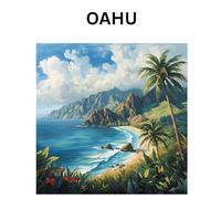 Oahu Notebook - Tropical Hawaii Journal with Ocean Cliffs & Hibiscus Flowers | Travel Diary, Writing Notebook & Island Gift