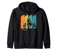 Oahu Spiaggia Palme Hawaii Noce Cocco Aloha Regalo Souvenir Felpa con Cappuccio