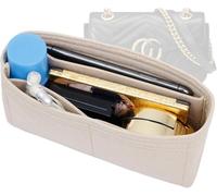 OAikor Felt Purse Organizer Insert Compatible with GG Marmont Small Matelasse Shoulder Handbag and More, Small Handbag Insert Liner Pouch for Women Inner Bladder Bag Storage Bag (Beige,S)