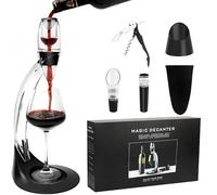 Oaioya Aeratore per Vino Rosso,Ossigenatore Decanter con Supporto per Vino,Aerazione Istantanea per Vino,Set di Accessori da Vino con Tappi Versatore Cavatappi,Decanter del Vino con Filtro