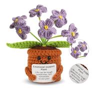 Oaioya Borsa a mano all'uncinetto - Viola Dimenticare-Me-Not | Regalo portafortuna & supporto emotivo per compleanni, esami, buon miglioramento